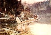 Charles M Russell On the Flathead oil painting artist